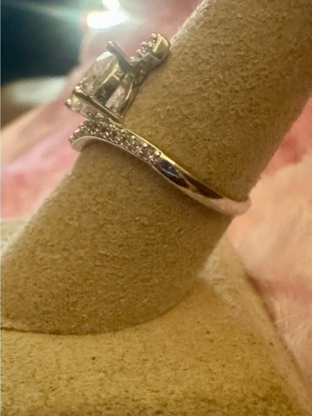Silver-Tone Moissanite Solitaire Wrap Ring - Elegant Women's Jewelry